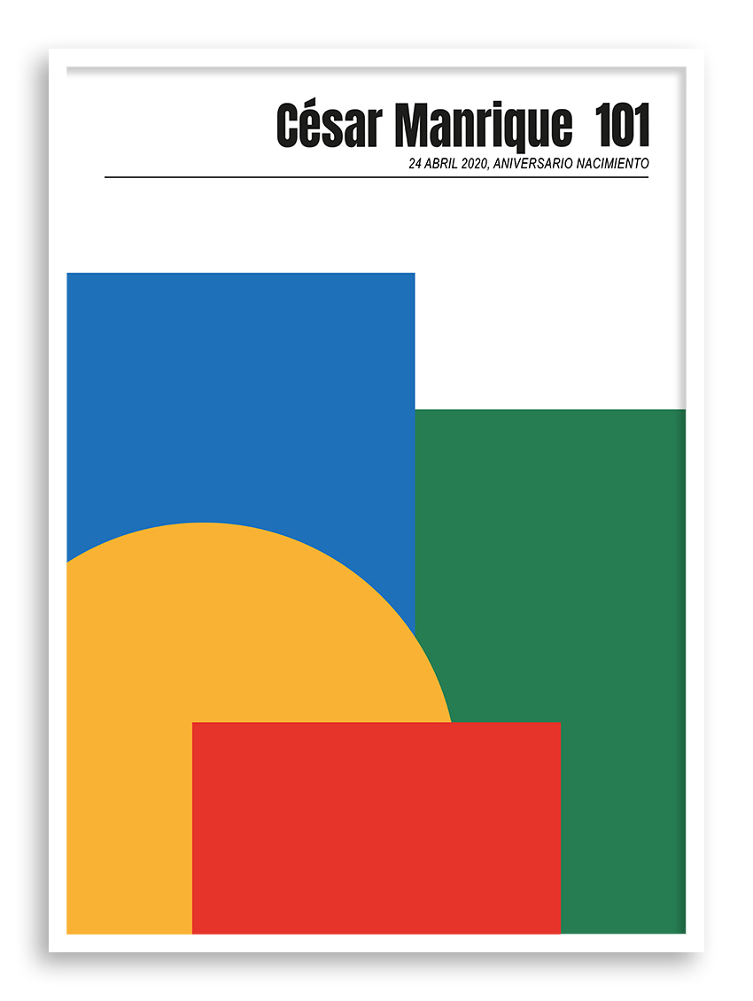 Lámina César Manrique marco blanco