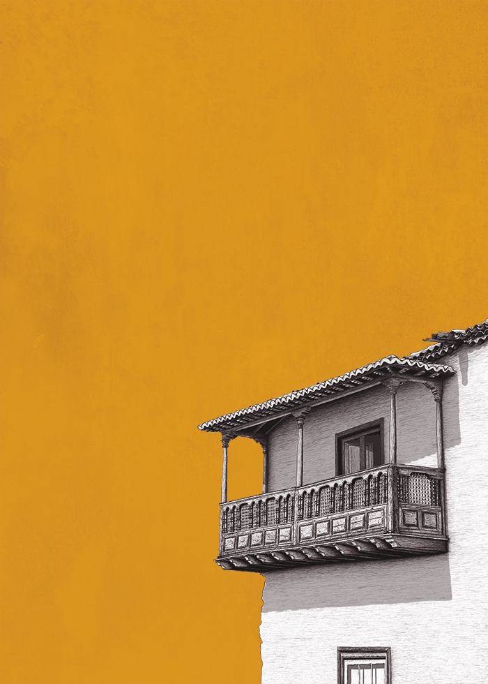 Lámina Balcón Naranja sin marco