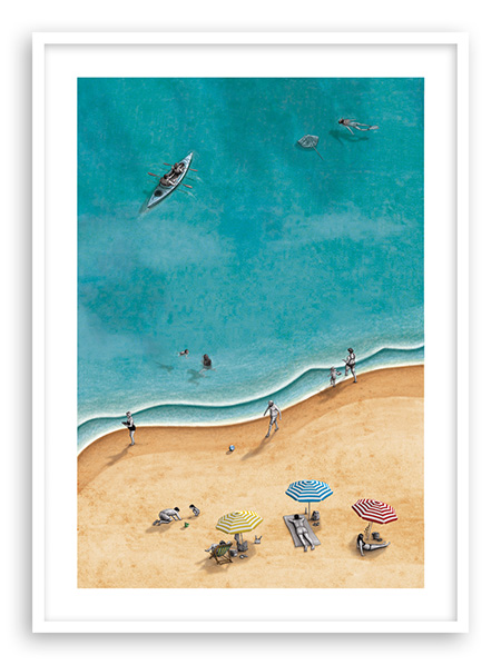 Lámina La Orilla marco blanco