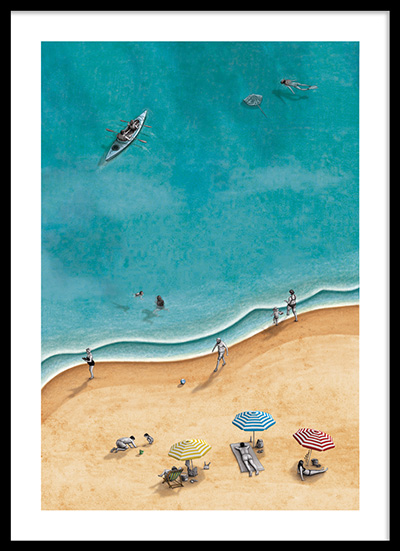 Lámina La Orilla marco negro