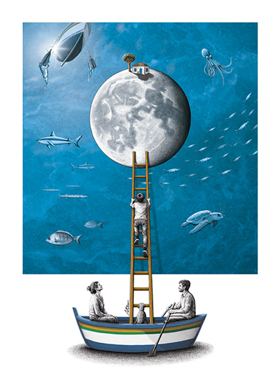 Lámina Hasta la Luna sin marco